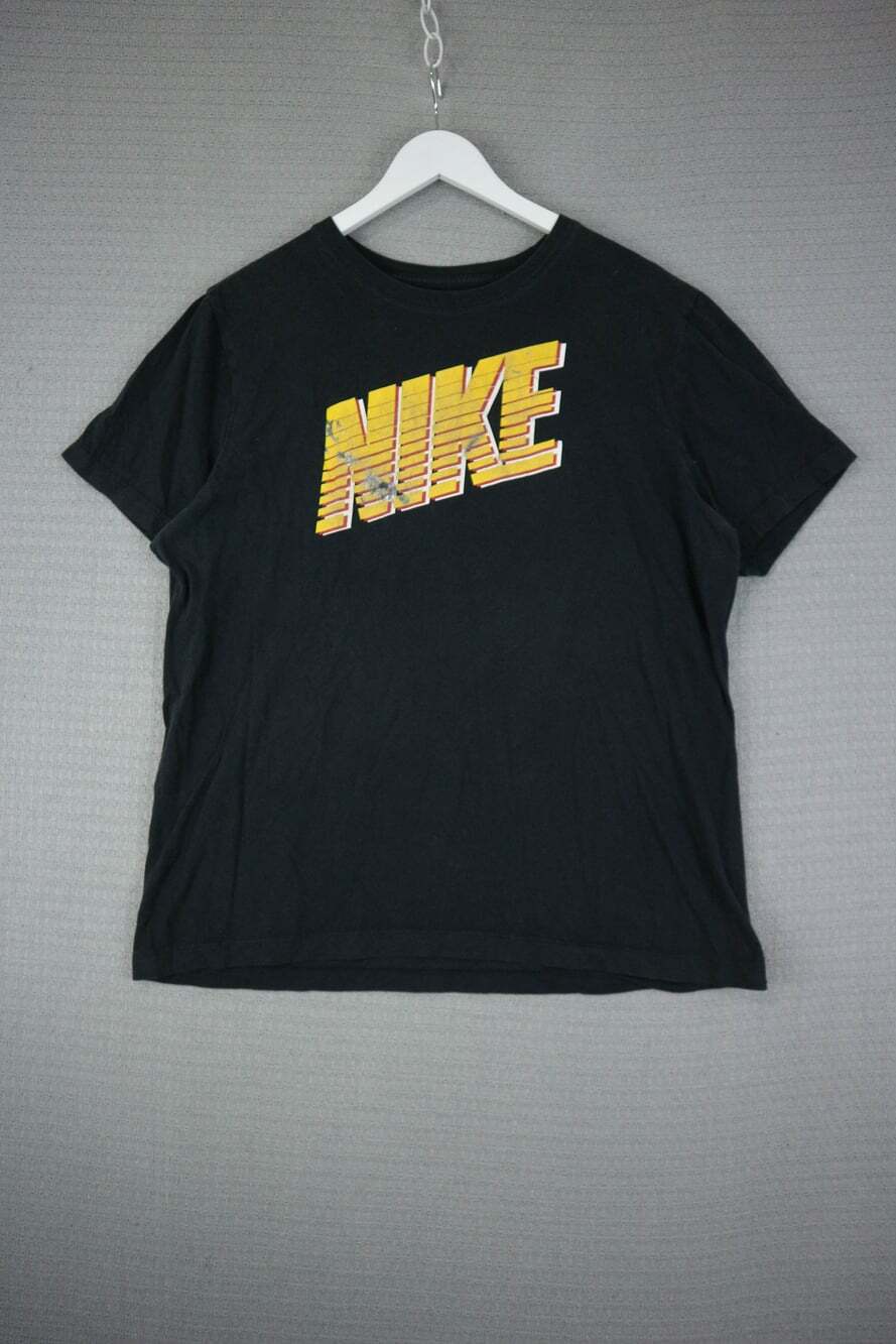 Nike T-Shirt Mens Large Black Graphic Tee Short Sleeve Retro Logo Casual